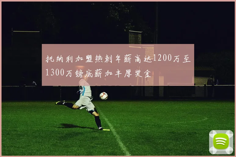 托纳利加盟热刺年薪高达1200万至1300万镑底薪加丰厚奖金